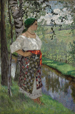 Peasant woman by a brook