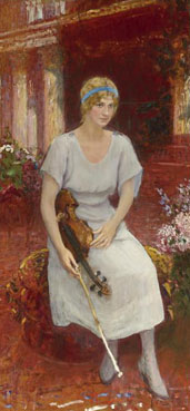 Portrait of the violinist Cecile Hansen