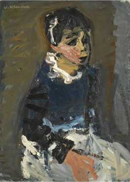 Portrait of Janine with a white ribbon