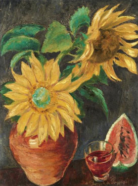 Two sunflowers