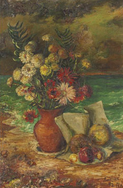 Flowers and fruit by the sea