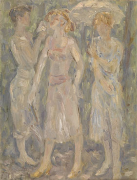 Три жінки з парасолями