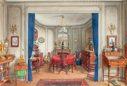 View of the dining-room in Alexandre Popoff`s apartment