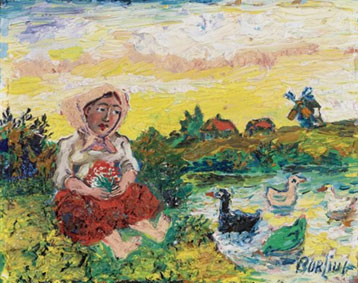 Woman with ducks