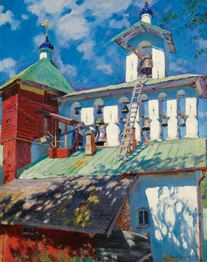 The belfry of the Pskovo-Pechersky monastery
