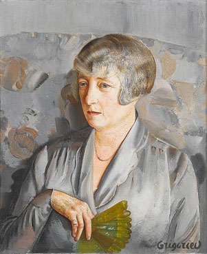 Portrait of Madam Barthelemy with green fan