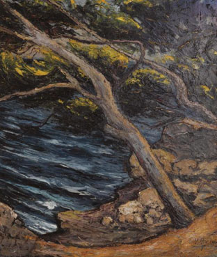 Lake landscape with trees