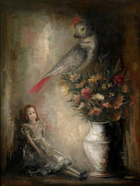 Still life with doll, Parrot