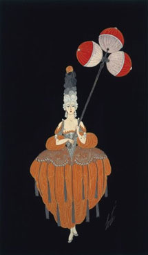 Costume design for the fourth Lantern bearer in Venise Au XVIII Seicle at the Folies Bergere, Paris