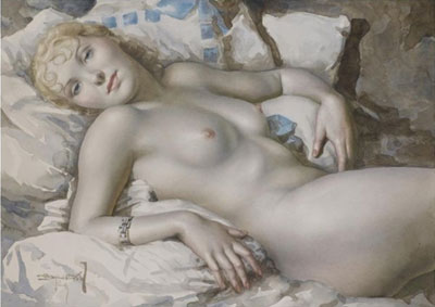 Reclining blonde nude