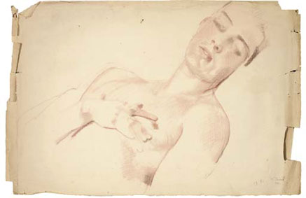 A reclining male nude