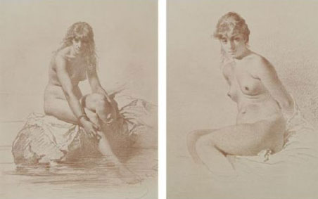 A set of twelve studies of nudes