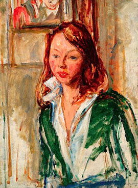 Jeune femme en vert