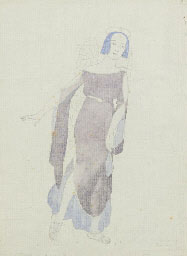 A costume design for Tamara Pavlovna Karsavina; Angel