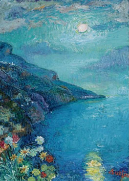 Flowers in the Mediterranean moonlight