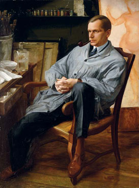 Portrait of Vasilii Shukhaev in his studio