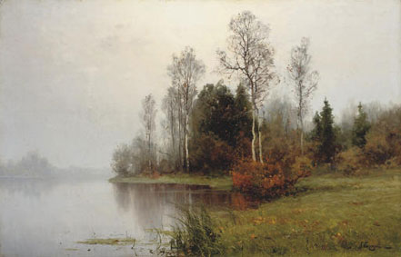 An autumn landscape with a lake