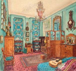 An interior of Alexandre Popoff`s apartment in Paris