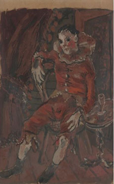 Seated clown