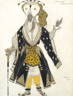 Costume design for the priest Soma from Le Dieu Bleu