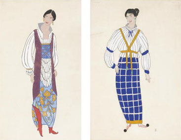 A pair of costume designs