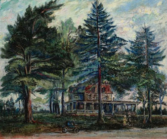 House among trees