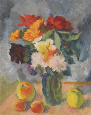 Flowers and apples