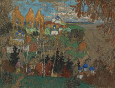 Village with two figures