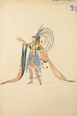 Costume pour le ballet de Diaghilev: Amazone de la Prairie