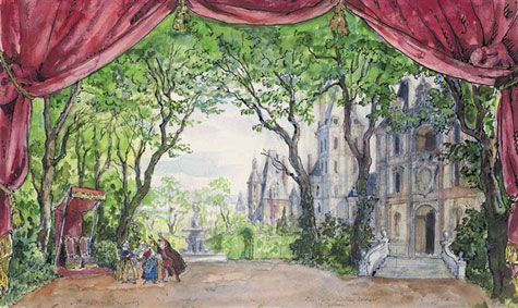 Set design for Sleeping Beauty: act II, the king`s gardens