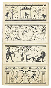 Four black figure vignettes for a production of Orpheus