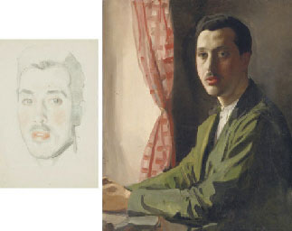 Portrait of a young man with a moustache