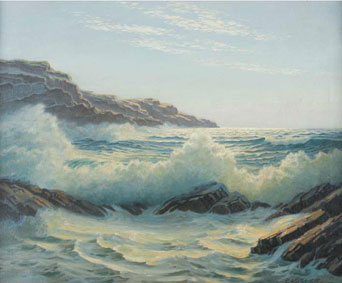 Waves Crashing on a Rocky Coast 