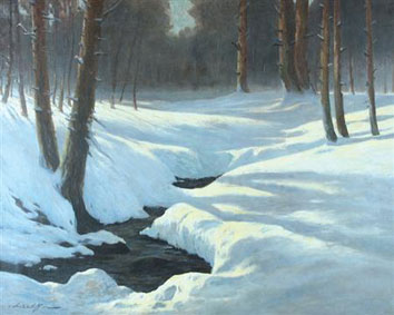 Wooded Stream in Winter