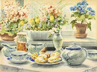 Чайный набор с цветами