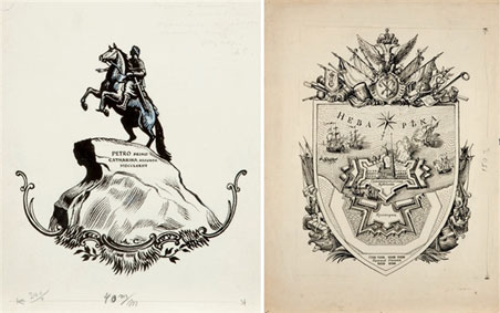 Two illustrations for Alexandre Popoff`s Grigorii Orlov - Istoricheskaia poema