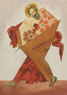 Costume design for St. Andrew in the unrealized production Liturgie