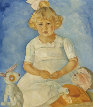 Portrait of a young girl with toys