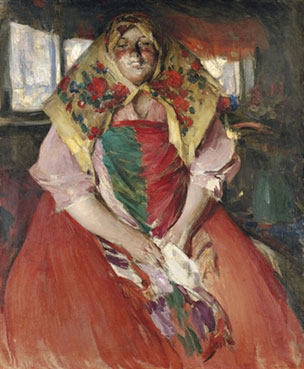 A seated peasant woman