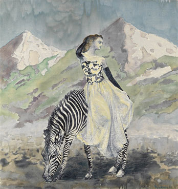 Girl with zebra