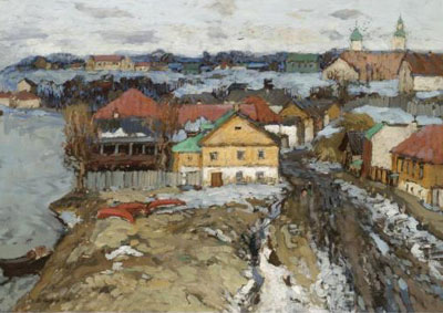 Russian town in early spring