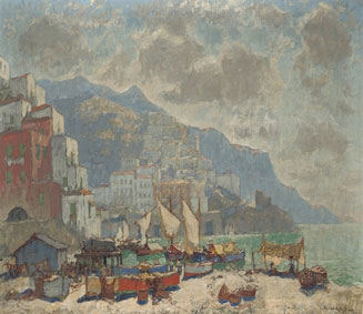 View of Amalfi in the morning light