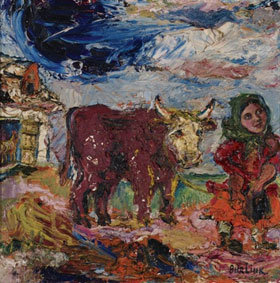 Woman with cow