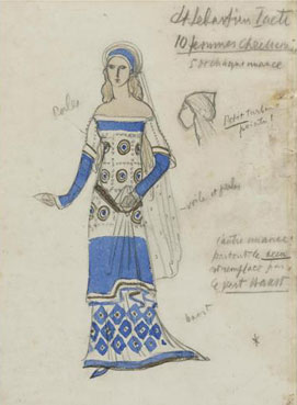 Costume design for 10 Christian women in Le Martyre de Saint Sebastien