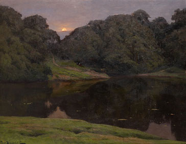 Landscape with setting sun