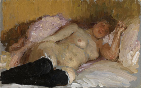 The artist`s wife Natalia Nordman sleeping