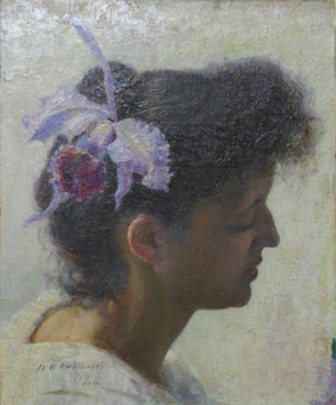 Girl with a purple flower