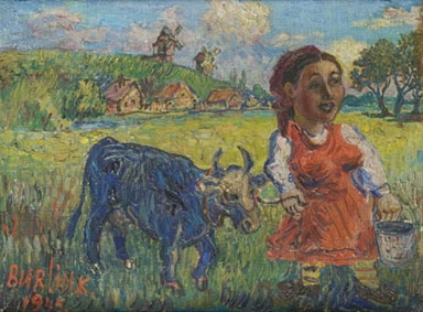 Woman with cow