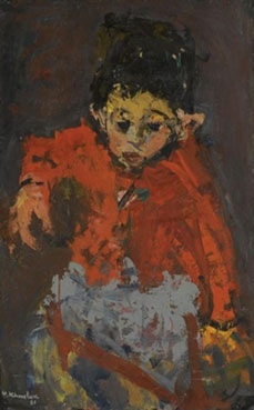 Portrait of a young boy in red