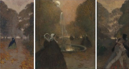 At the fountain (triptych)